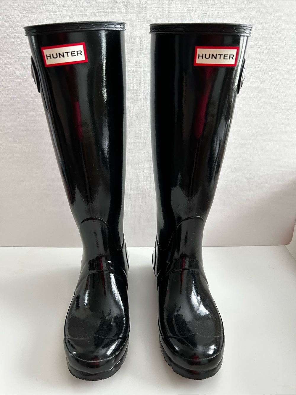 Size 7 Hunter Gloss Black Tall Women's Rain Boots